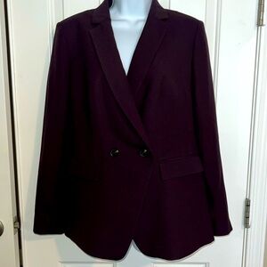 Ann Taylor Double Breasted Blazer Dark Plum-Size 4